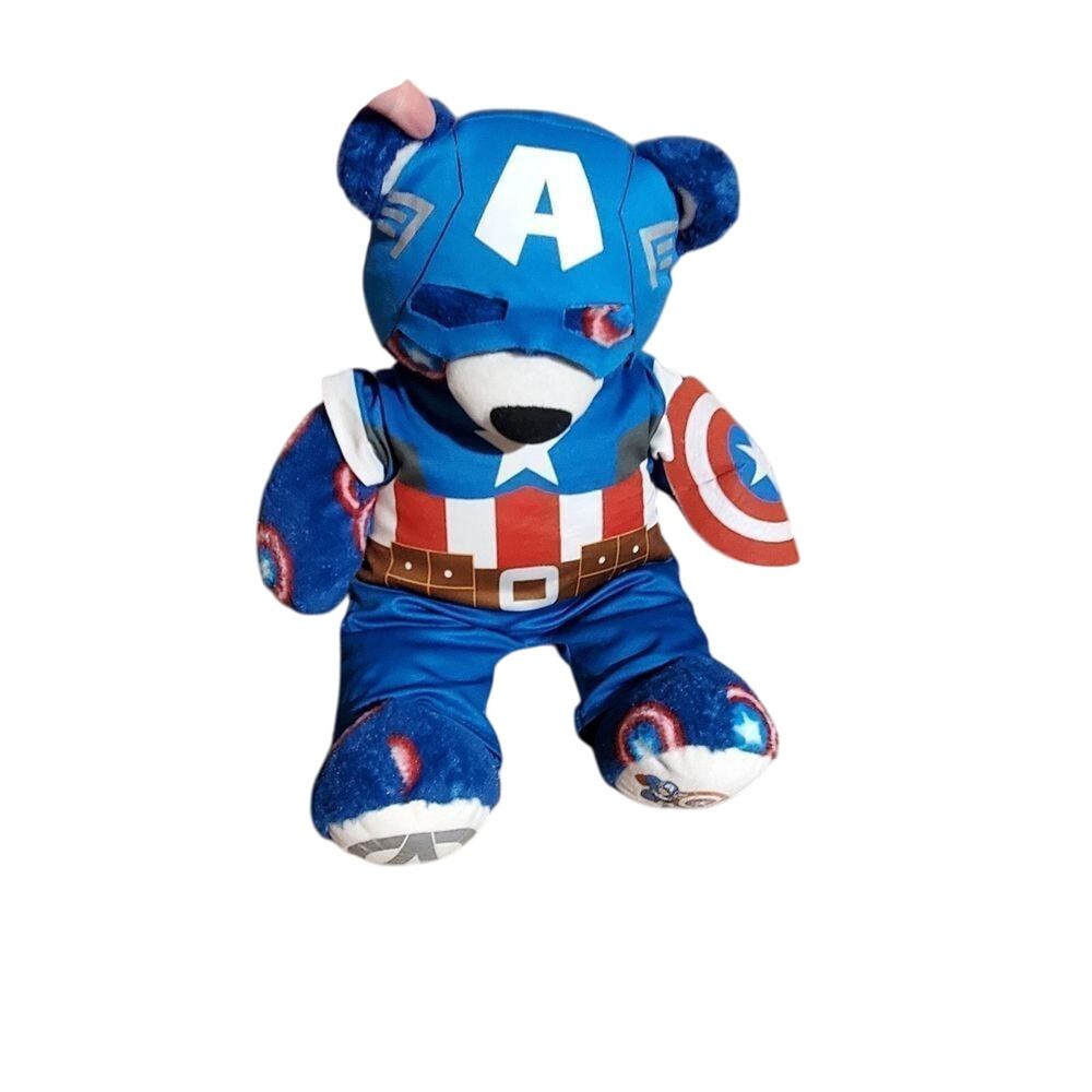 Build-A-Bear Marvel Captain America Teddy Bear Plush with Removable Uniform
